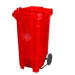 Garbage Bin 120Ltr Single Door with Pedal & Wheel,54x47x90cm Red Color
