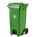 Garbage Bin 120Ltr Single Door with Pedal & Wheel,54x47x90cm Green  color