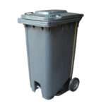 Garbage Bin 120Ltr Single Door with Pedal & Wheel,54x47x90cm Grey Color