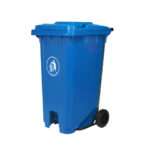 Garbage Bin 240 Ltr Single Door with Pedal & Wheel 70x59x100cm,,Blue color