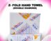 Double diamond z fold hand towel