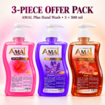 Amal Plus Hand Soap 500ml – 3pcs Combo Pack | Antibacterial Liquid Hand Wash with Long-Lasting Freshness