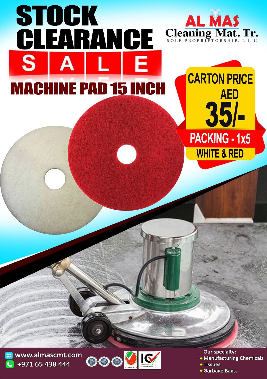 Machine Pad 15 Inch (White & Red)