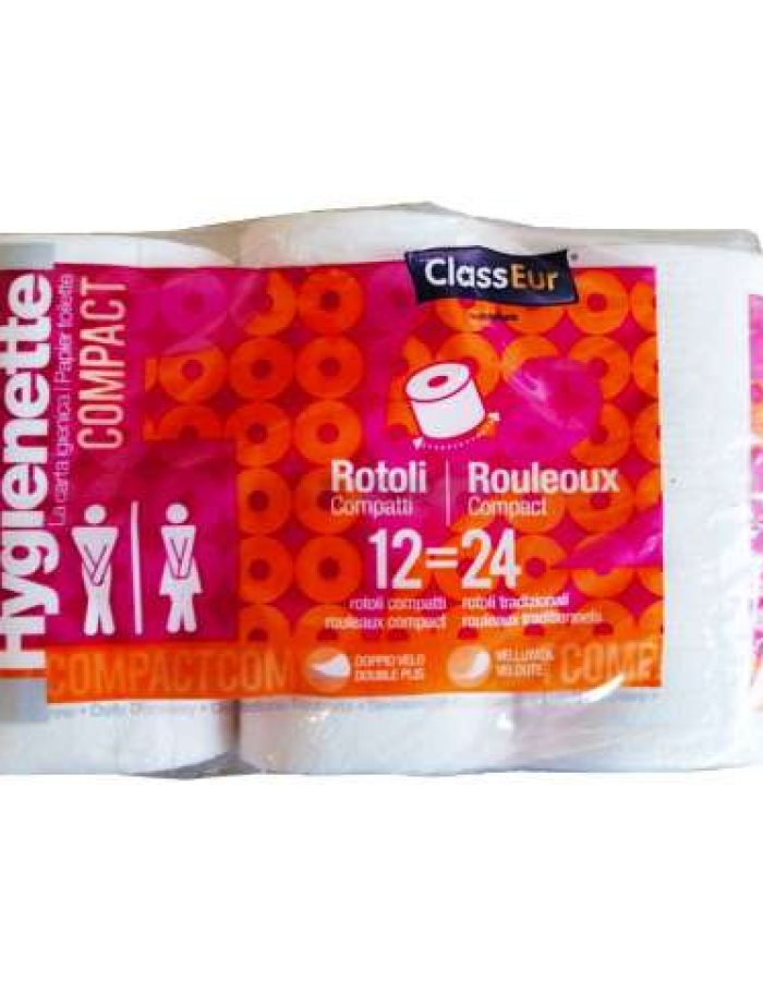Toilet Roll 350s, embossed,2ply x 12 rolls ClassEur Prof: Italy  pure Cellulose