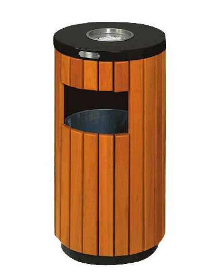 Ashtray Bin Wooden  Dia 39 x 39 x 75cm