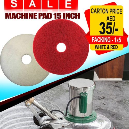 15-Inch Machine Pads on Sale – White & Red Pads for All Floor Cleaning Machines