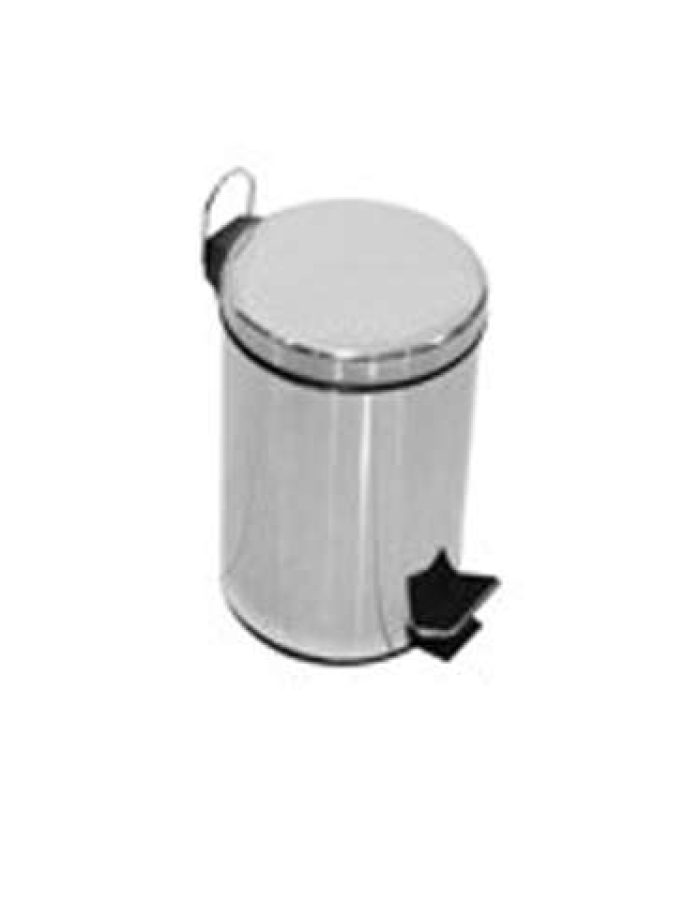 Steel Pedal Bin 12 Ltr, Mirror Polish, Size 25*38 cm