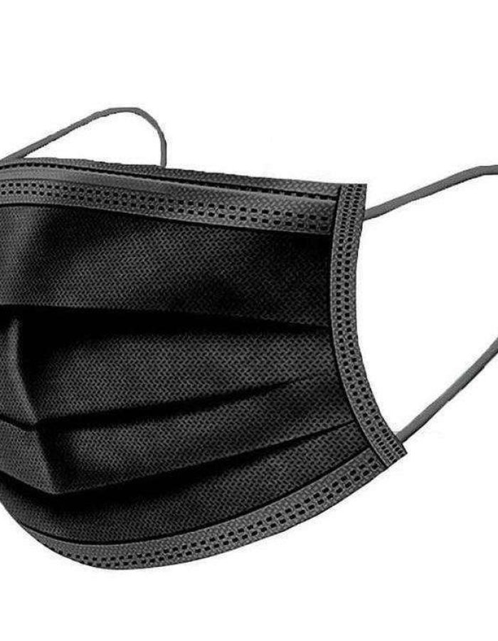 Disposable Face mask Black 3 Ply | Pack of 50pcs