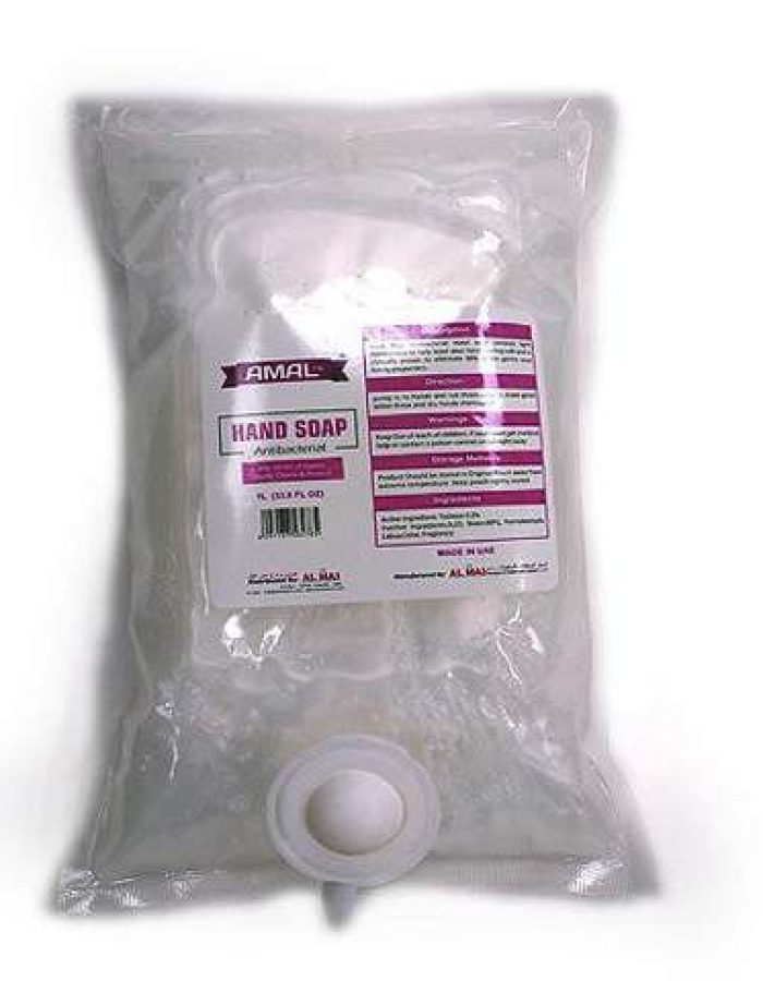 Hand Soap Antibacterial Amal Plus 1Ltr Pouch (manual) Made in UAE