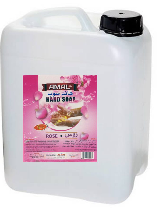Amal Plus Rose Hand Soap 20 Litre – Antibacterial Liquid Hand Wash with Floral Fragrance