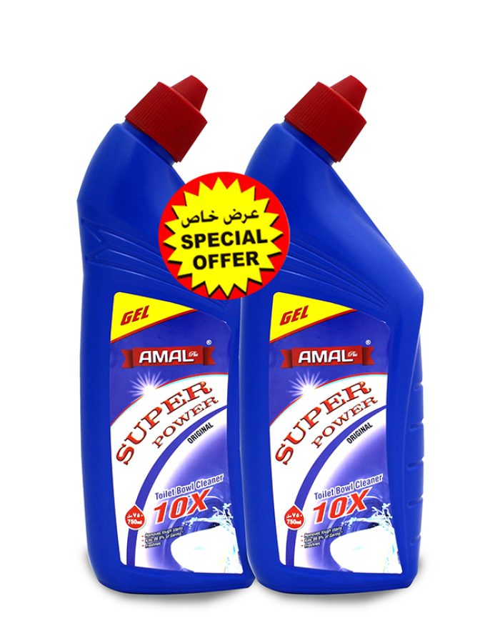 Amal Plus Toilet Cleaner 750ml – 2pcs Combo Pack | Powerful Disinfectant & Stain Remover