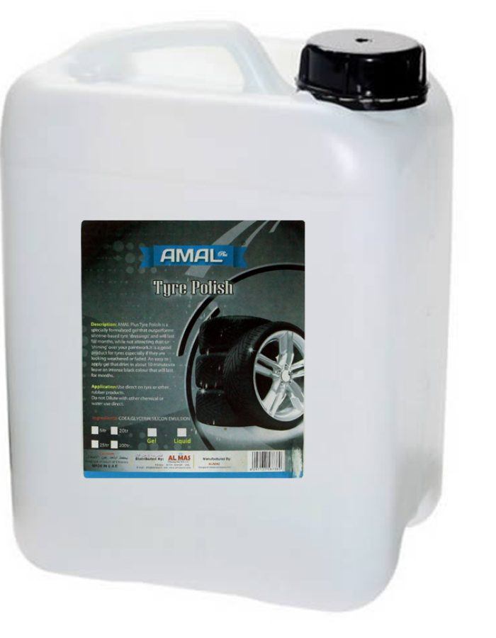Amal Plus Tyre Polish Gel 20 Litre – Long-Lasting Shine & Protection for Vehicle Tyres