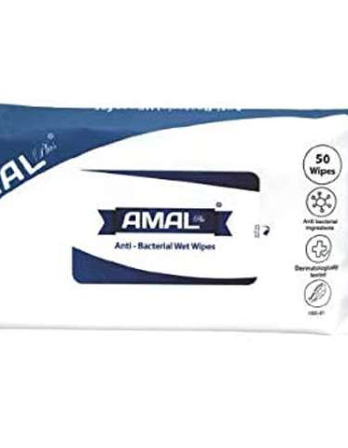 Wipes AMAL PLUS -Antibacterial wet wipes 50 Pcs